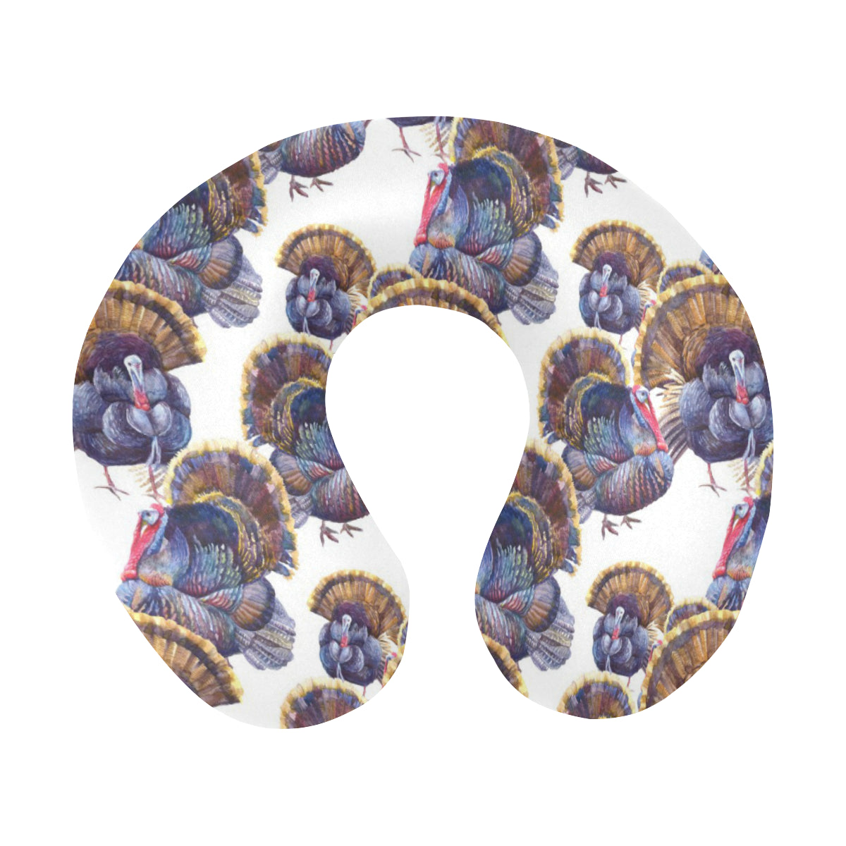 Turkey Pattern Print Design 01 U-Shaped Travel Neck Pillow