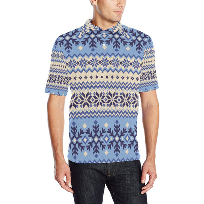 Nordic Pattern Print Design A03 Men Polo Shirt