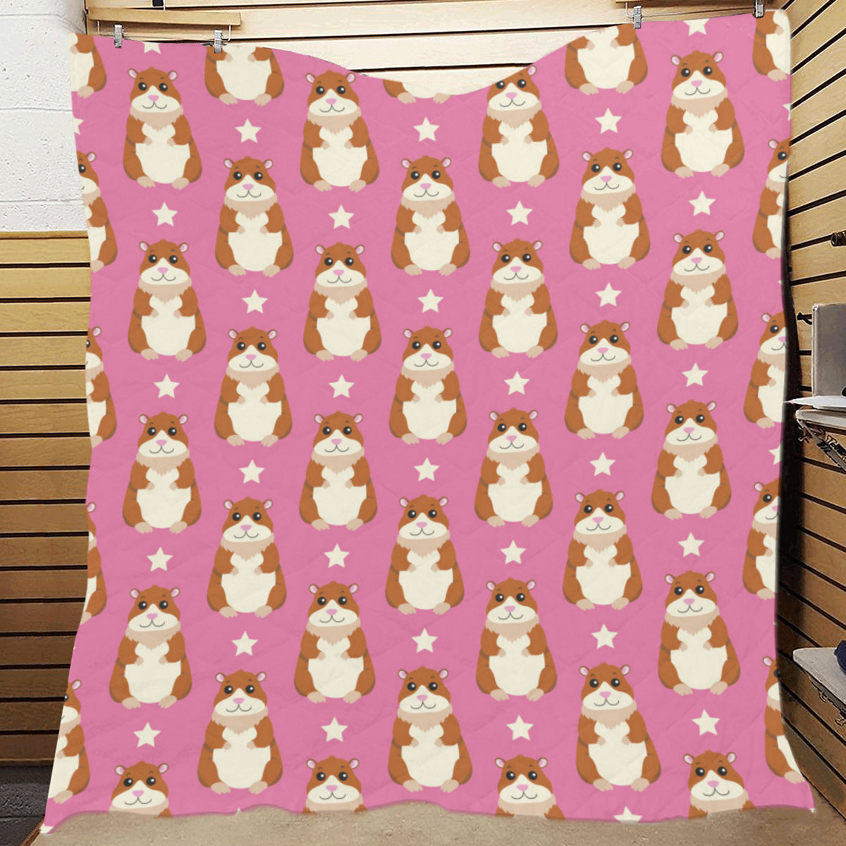 Hamster Cute Pattern Print Design 02 Premium Quilt