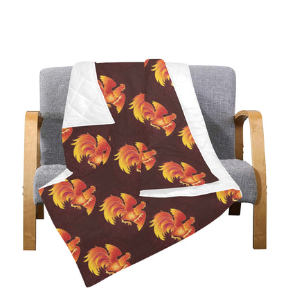 Rooster Pattern Print Design A04 Premium Quilt