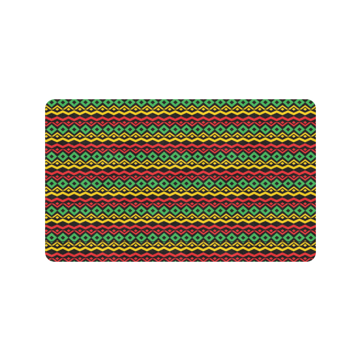 Rasta Reggae Color Themed Rubber Doormat