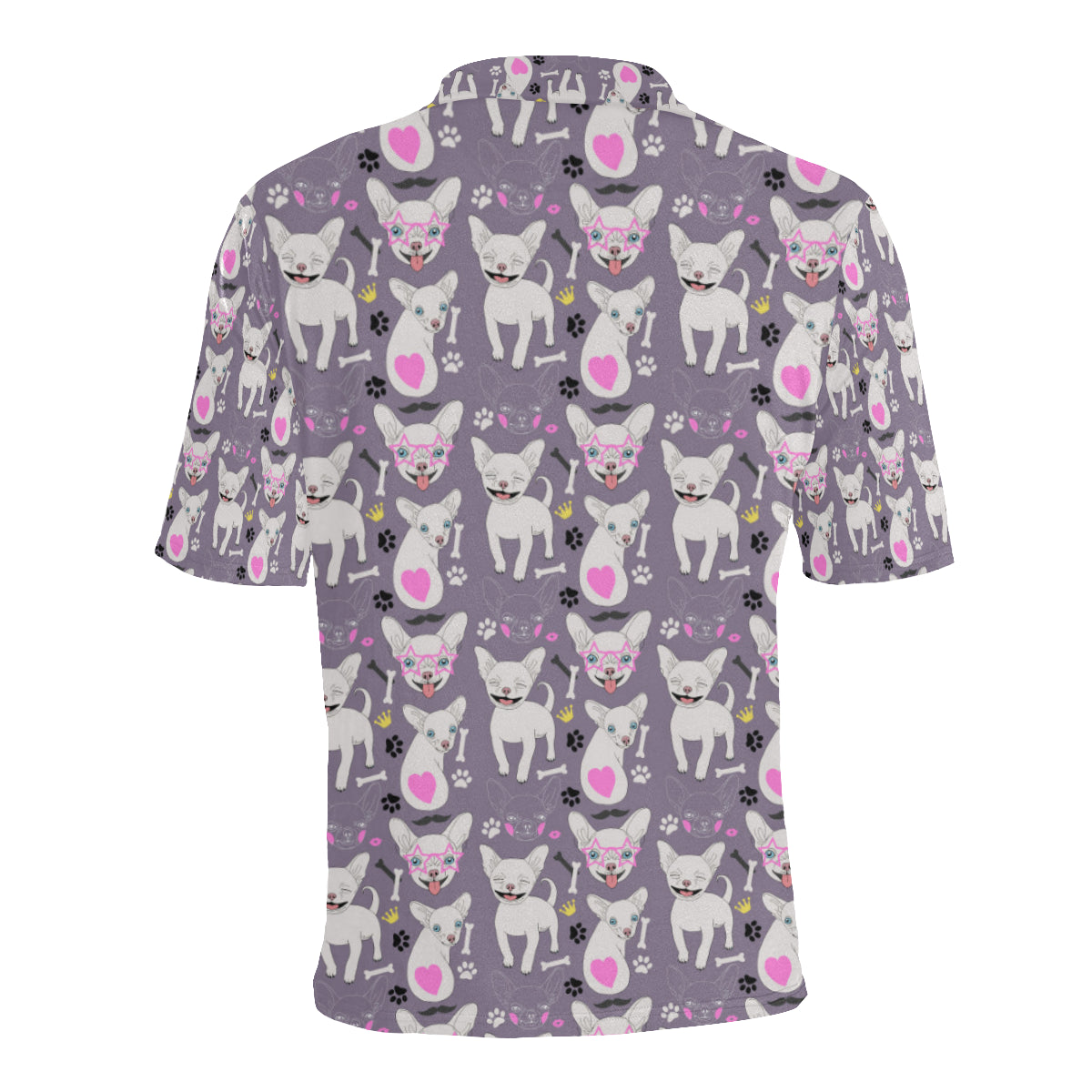 Chihuahua Happy Pattern Men Polo Shirt