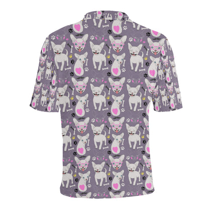 Chihuahua Happy Pattern Men Polo Shirt
