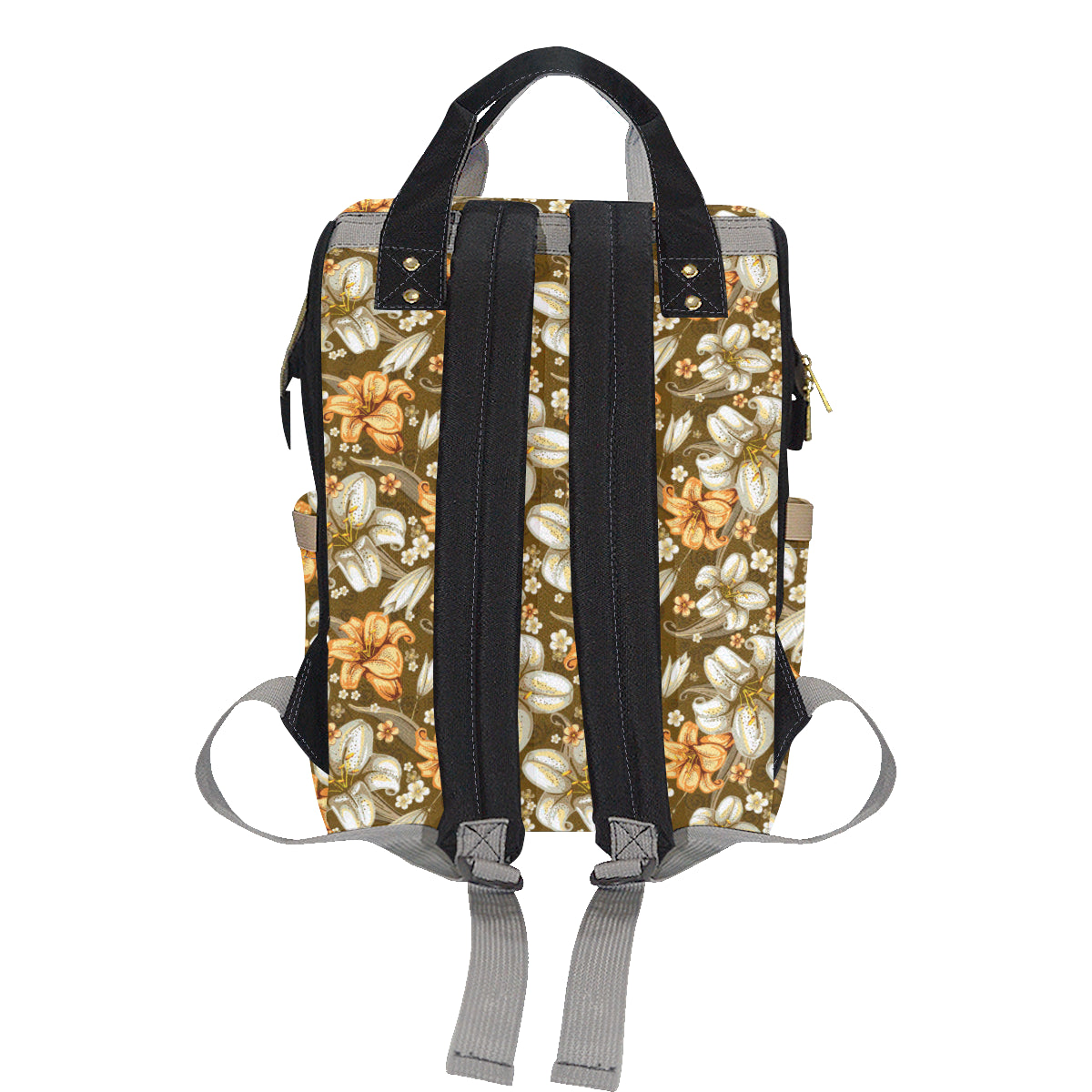 Lily Pattern Print Design 01 Diaper Bag Backpack