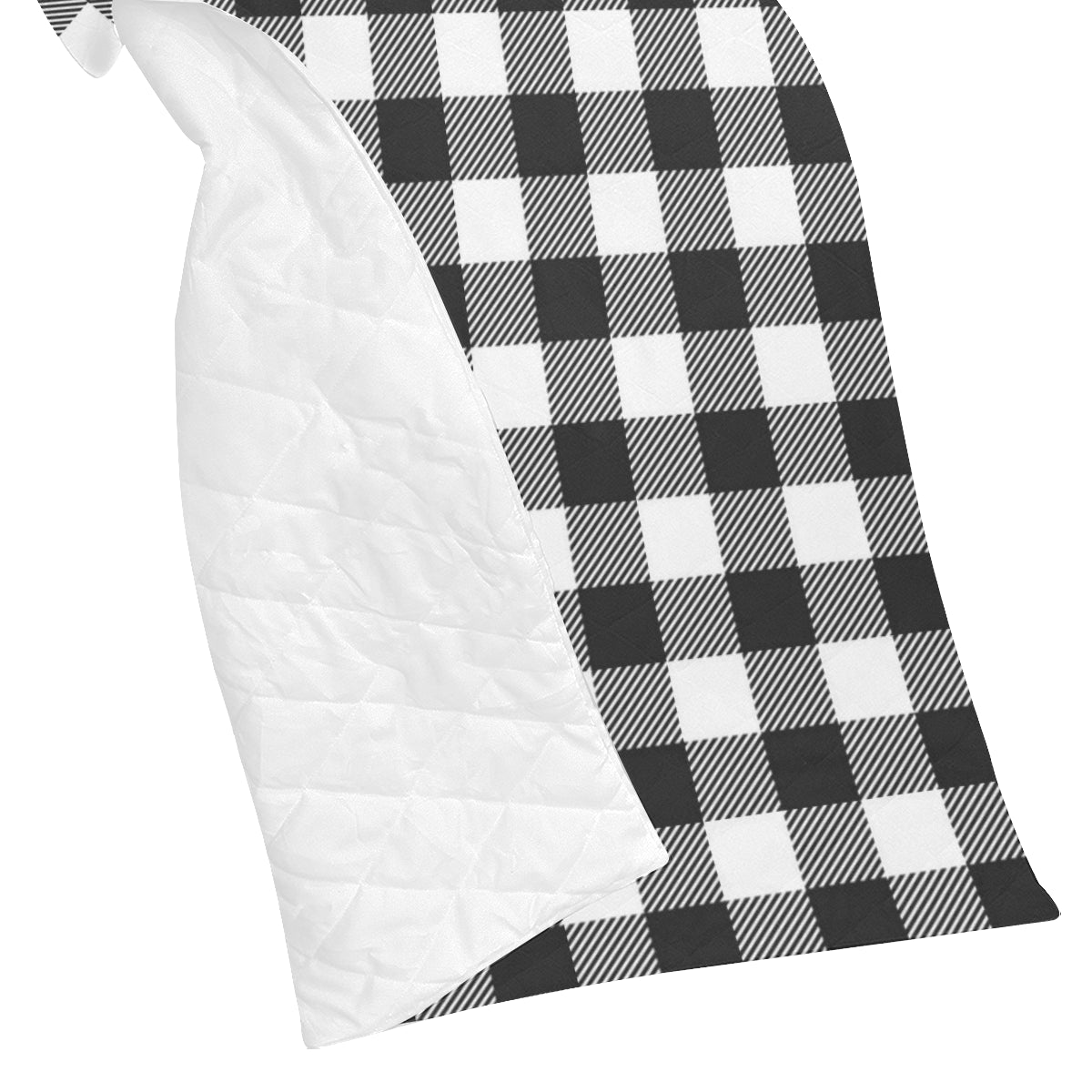 Buffalo check Black white Pattern Print Design 04 Premium Quilt