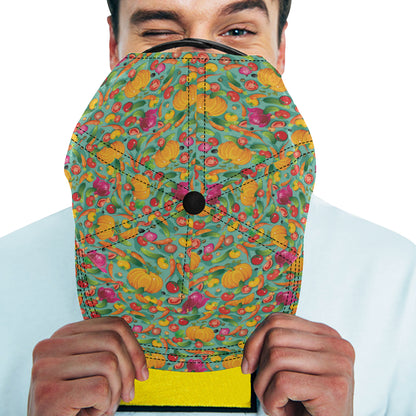 Vegan Colorful Themed Design Print Snapback Cap