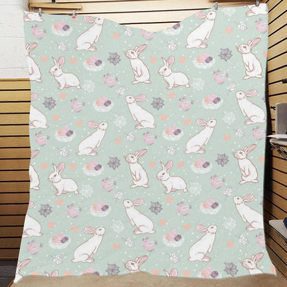 Rabbit Pattern Print Design RB011 Premium Quilt