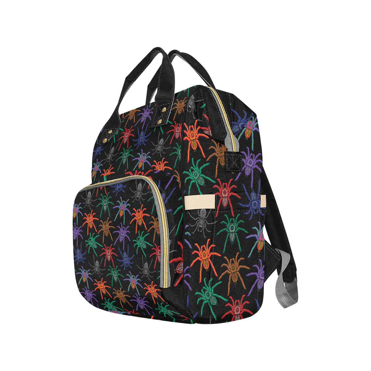 Tarantula Neon Color Pattern Print Design 03 Diaper Bag Backpack