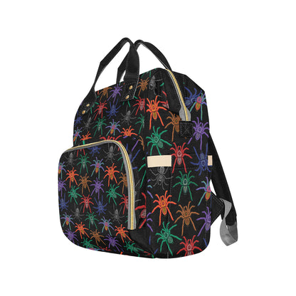 Tarantula Neon Color Pattern Print Design 03 Diaper Bag Backpack