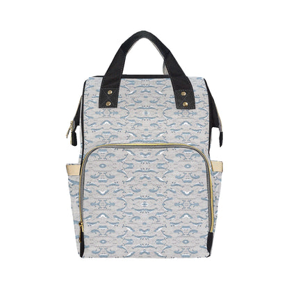 Narwhal Pattern Print Diaper Bag Backpack