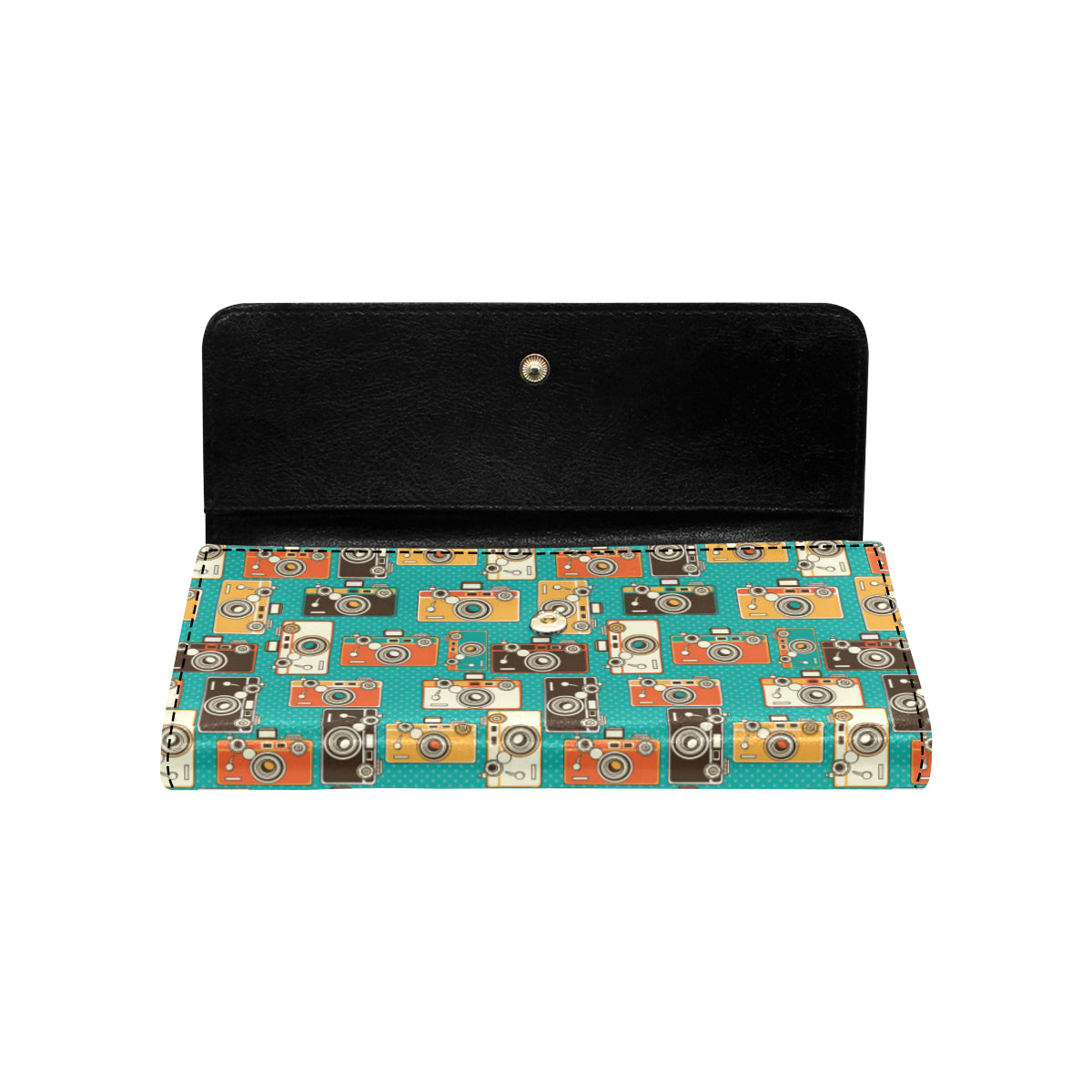 Camera Pattern Print Design 02 Women's Trifold Wallet