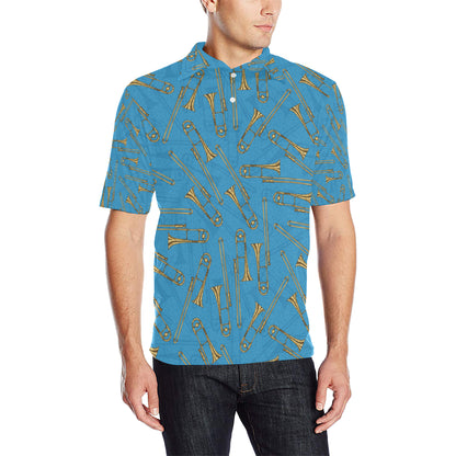 Trombone Pattern Print Design 01 Men Polo Shirt