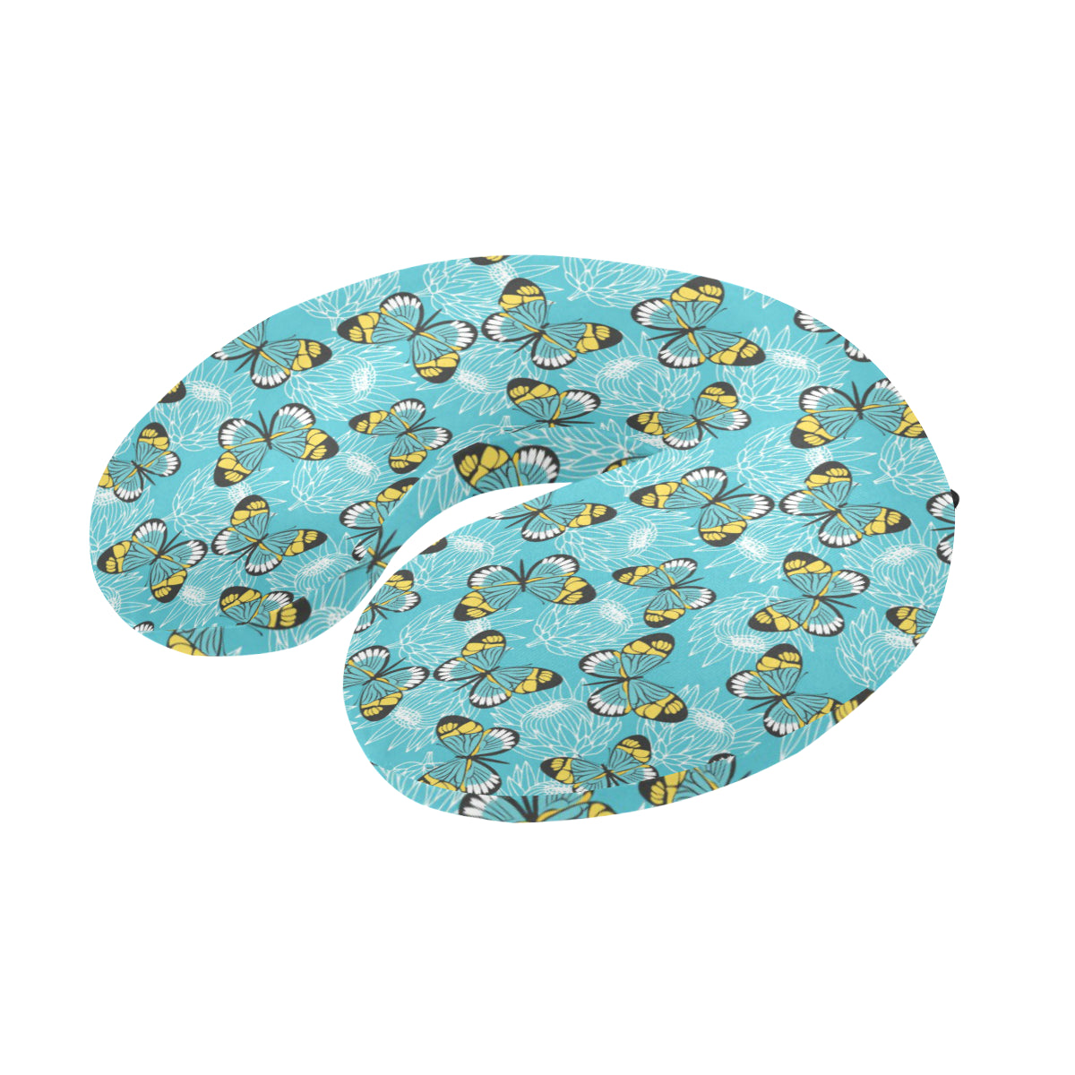 Butterfly Pattern Print Design 010 U-Shaped Travel Neck Pillow