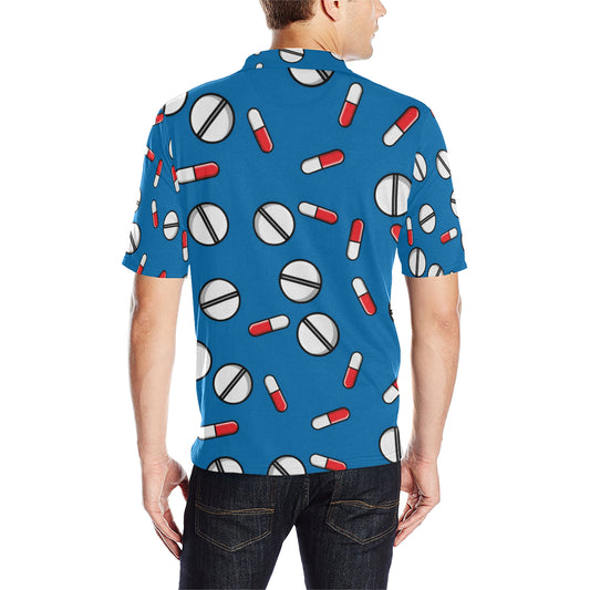 Pill Pattern Print Design A05 Men Polo Shirt