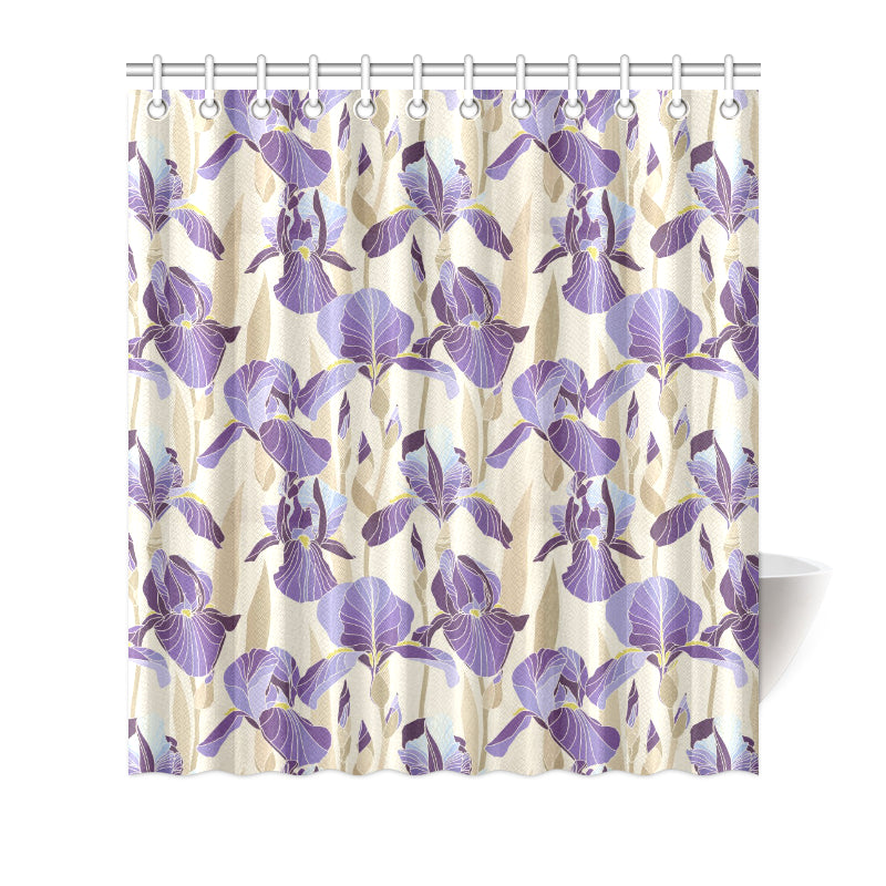 Iris Pattern Print Design IR02 Shower Curtain