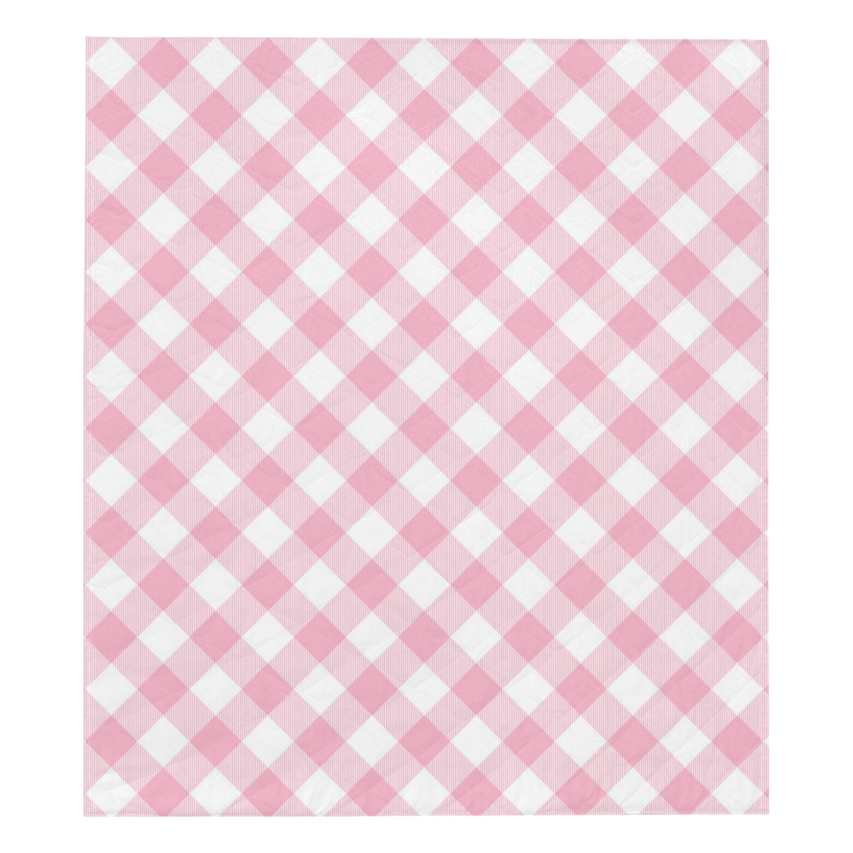 Gingham Pink Pattern Print Design 02 Premium Quilt