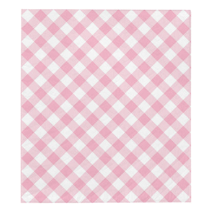 Gingham Pink Pattern Print Design 02 Premium Quilt