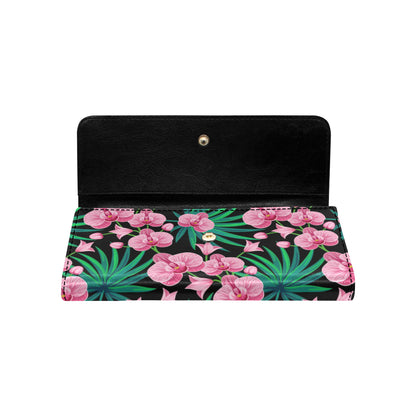 Orchid Pink Pattern Print Design OR06 Women's Trifold Wallet
