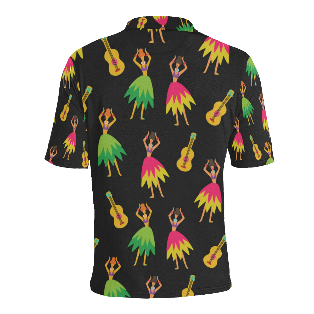 Hula Dancers Hawaiian Girl Pattern Print Design 03 Men Polo Shirt