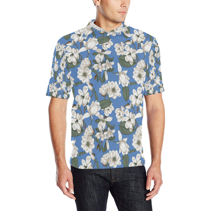 Magnolia Pattern Print Design 01 Men Polo Shirt