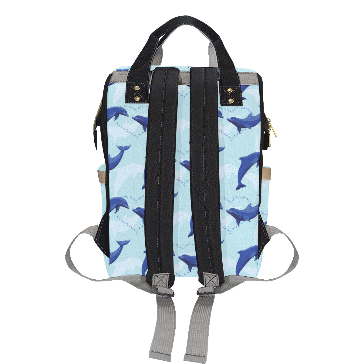 Dolphin Heart Pattern Diaper Bag Backpack
