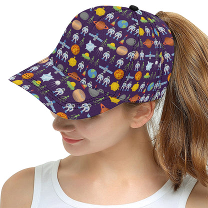 Alien Astronaut Planet Snapback Cap