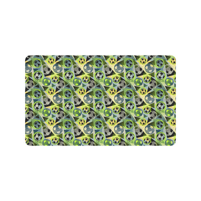 Soccer Ball Themed Print Pattern Rubber Doormat