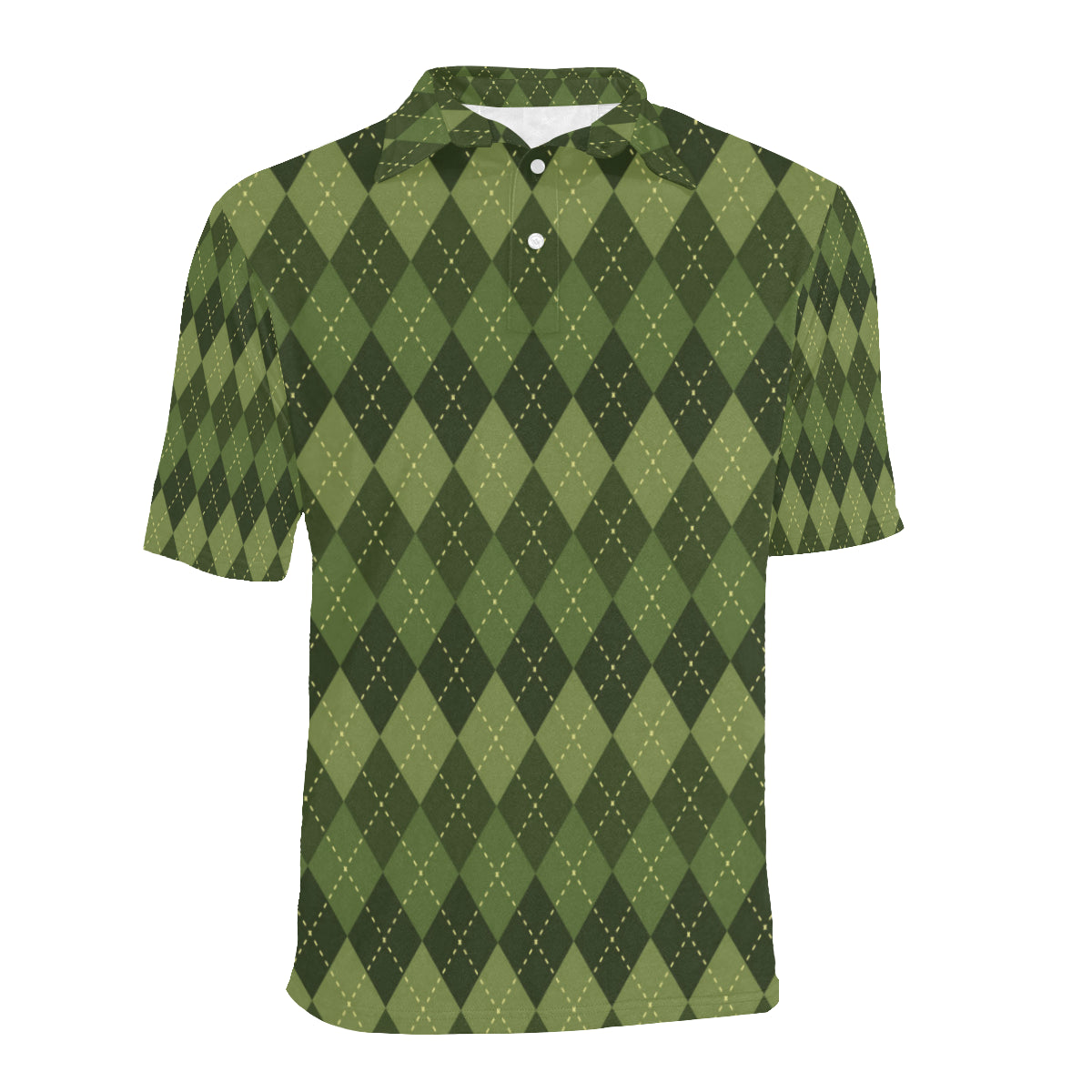 Argyle Green Pattern Print Design 01 Men Polo Shirt
