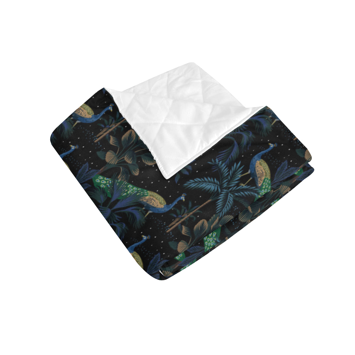 Rainforest Peacock Pattern Print Design A04 Premium Quilt