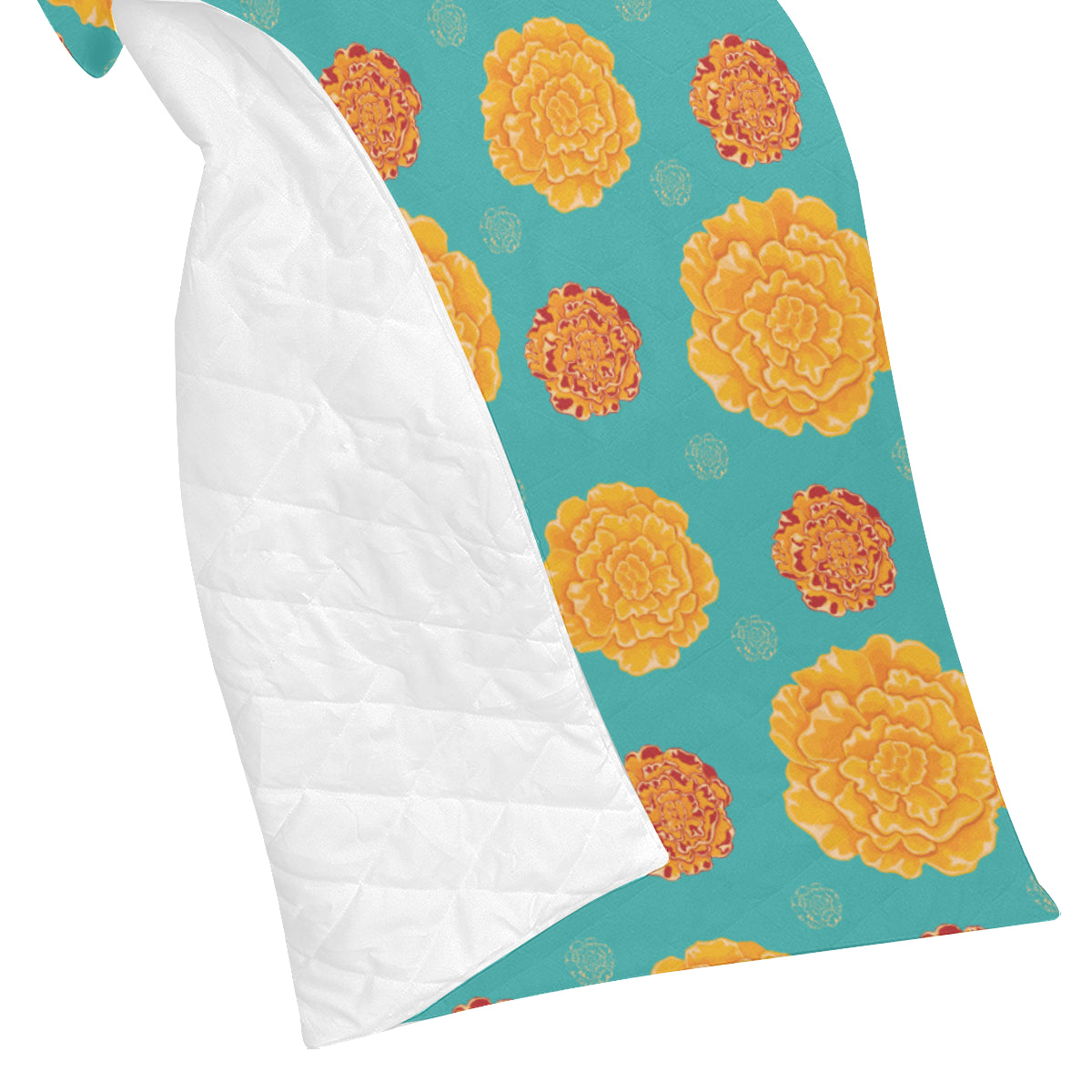 Marigold Pattern Print Design 02 Premium Quilt