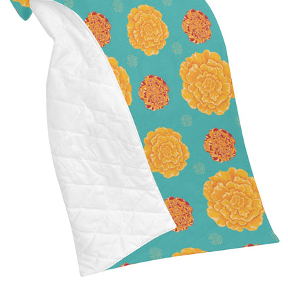 Marigold Pattern Print Design 02 Premium Quilt