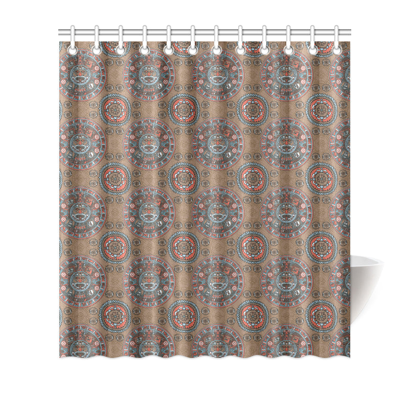Calendar Aztec Design Print Pattern Shower Curtain