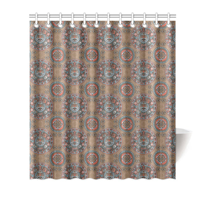 Calendar Aztec Design Print Pattern Shower Curtain