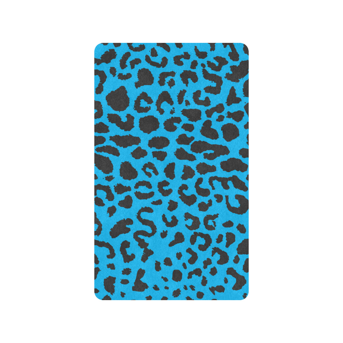 Cheetah Blue Print Pattern Rubber Doormat