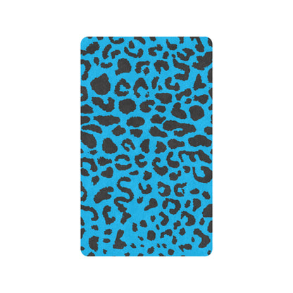 Cheetah Blue Print Pattern Rubber Doormat