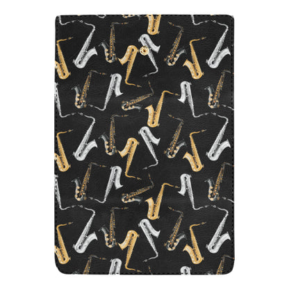 Saxophone Pattern Print Design 01 Women's Trifold Wallet