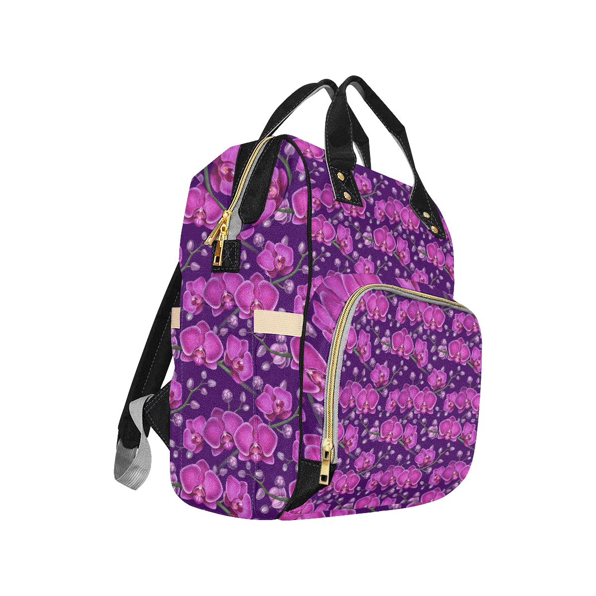 Orchid Purple Pattern Print Design OR02 Diaper Bag Backpack