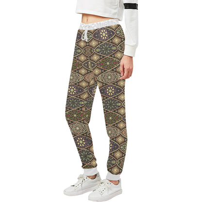 Mandala Motif Themed Design Print Unisex Sweatpants