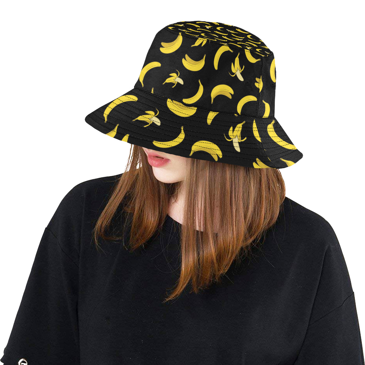 Banana Pattern Print Design BA05 Unisex Bucket Hat