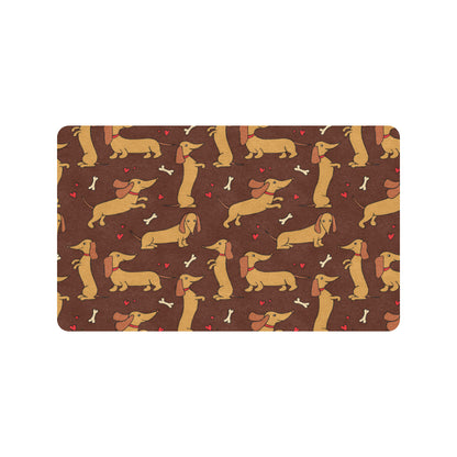 Dachshund Happy Print Pattern Rubber Doormat