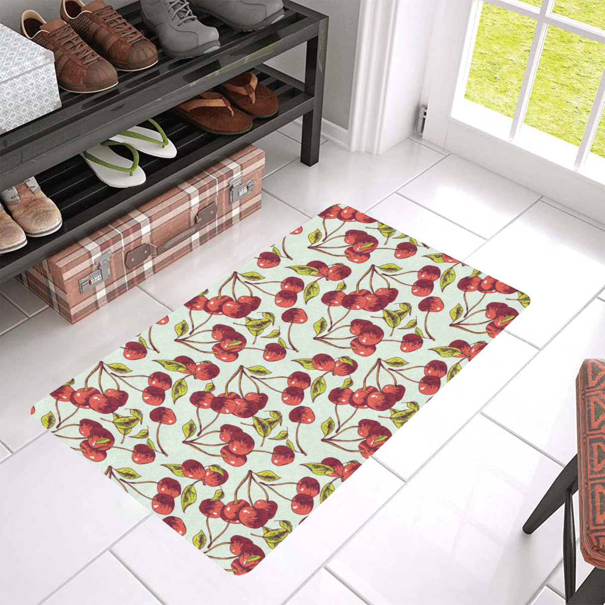 Cherry Hand Draw Rubber Doormat