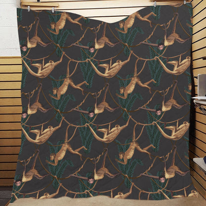 Monkey Pattern Print Design 02 Premium Quilt
