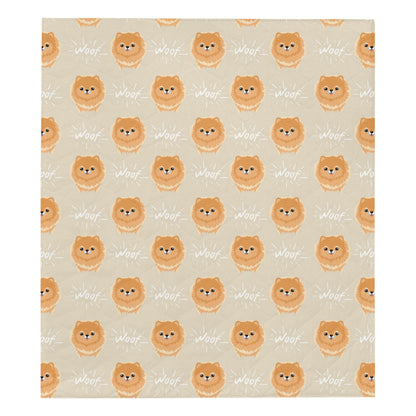 Pomeranians Pattern Print Design A04 Premium Quilt