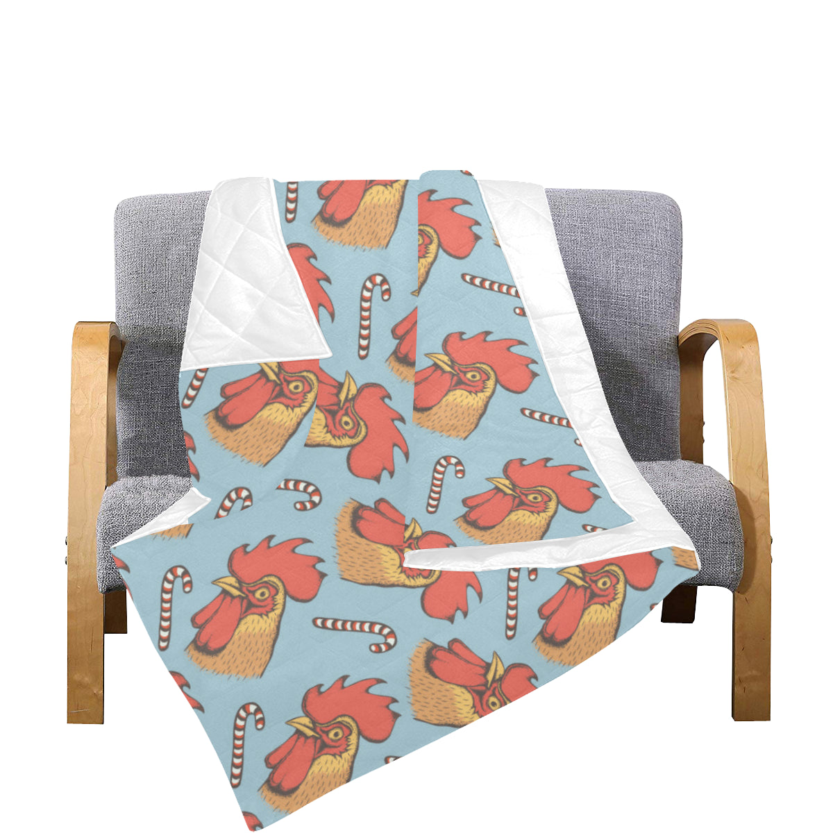 Rooster Pattern Print Design A05 Premium Quilt