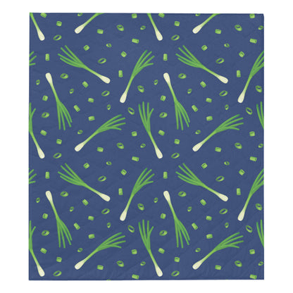 Leek Pattern Print Design 02 Premium Quilt
