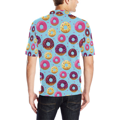 Donut Pattern Print Design DN07 Men Polo Shirt