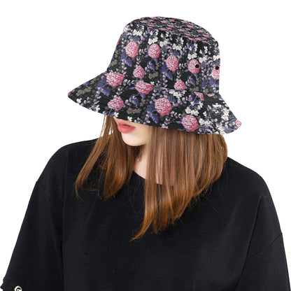 Hydrangea Pattern Print Design HD04 Unisex Bucket Hat