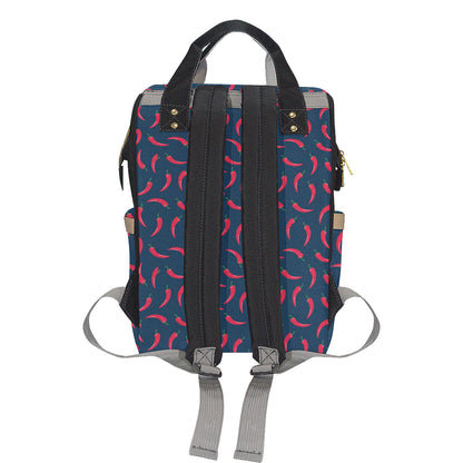 Chilli Pepper Pattern Print Design 03 Diaper Bag Backpack