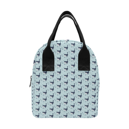 Whale Cute Design Themed Print Insulated Lunch Bag
