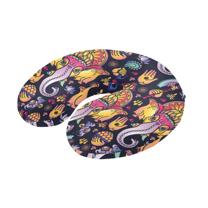 Ganesha Indian Pattern Print Design 03 U-Shaped Travel Neck Pillow